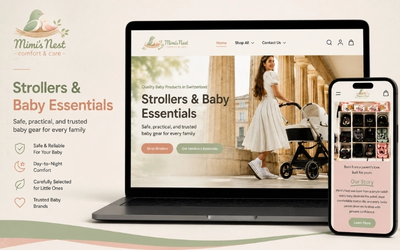 Mimi's Nest: eCommerce Website and Product Catalog Shopify Development